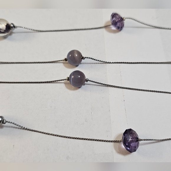 Purple Beaded Layer Necklace - Picture 2 of 5